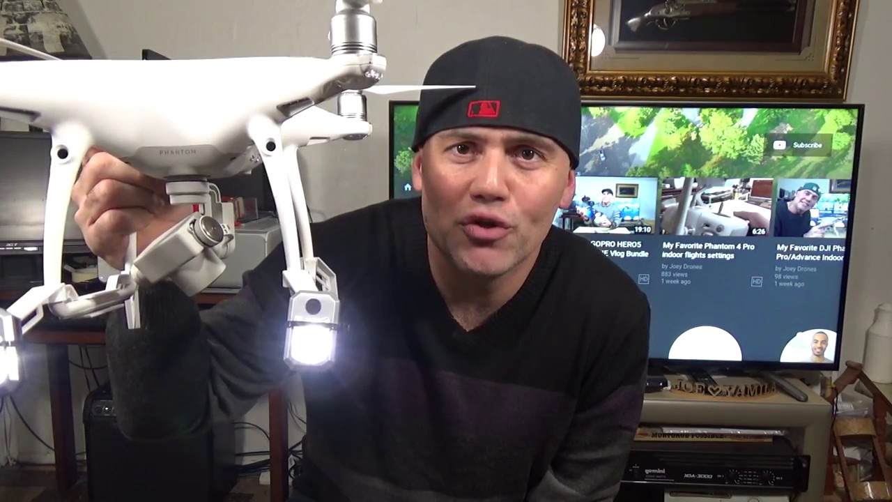 LED LIGHTS FOR YOUR DJI Phantom 4 Pro /Do it yourself if you like Video