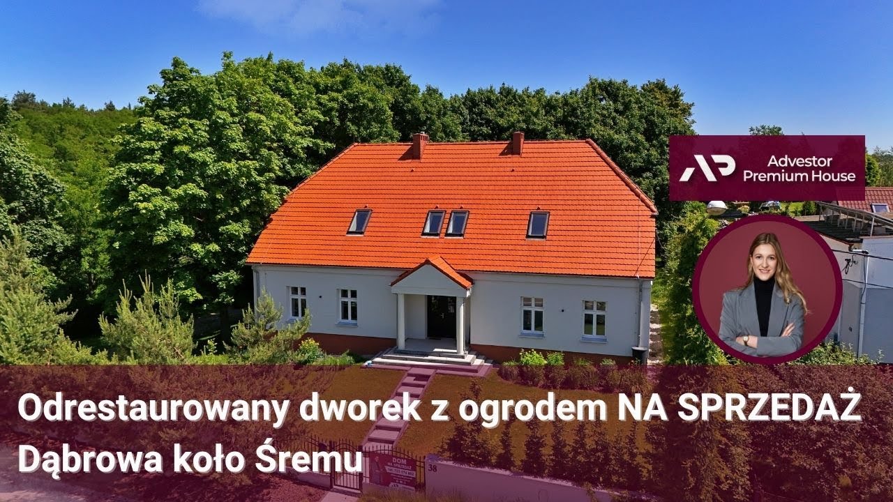 Odrestaurowany dworek z ogrodem NA SPRZEDAŻ - Dąbrowa koło Śremu - Wielkopolska