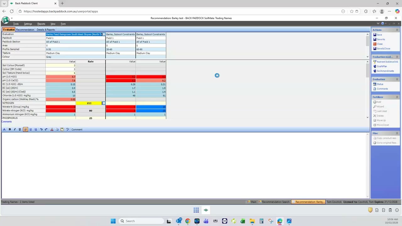 Nitrogen in GraiNPlan, mineralisation, NTE and dates
