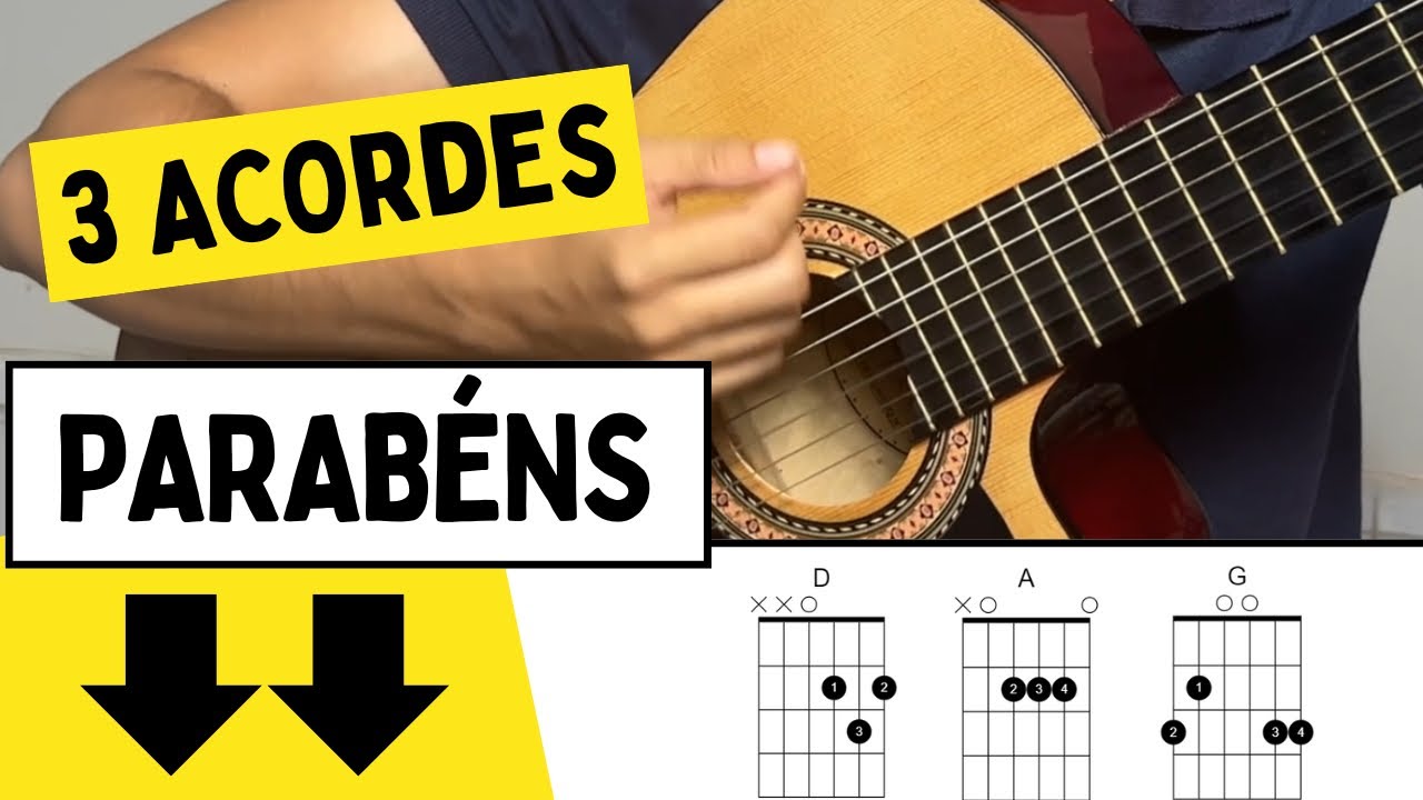 PARABÉNS PRA VOCÊ no Violão Fácil com 2 RITMOS Diferentes e 3 Acordes - Prof. Fabio Henrique