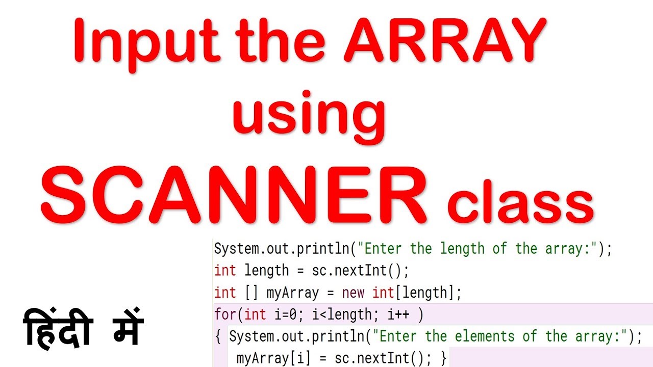 Input the ARRAY using SCANNER class