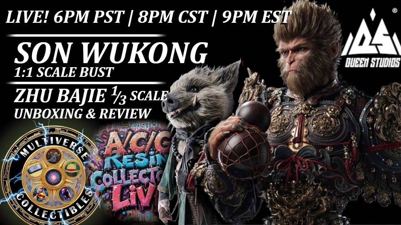 Black Myth Sun Wukong 1:1 Scale Bust and Zhu Bajie!! LIVE unboxing from Queen Studios!