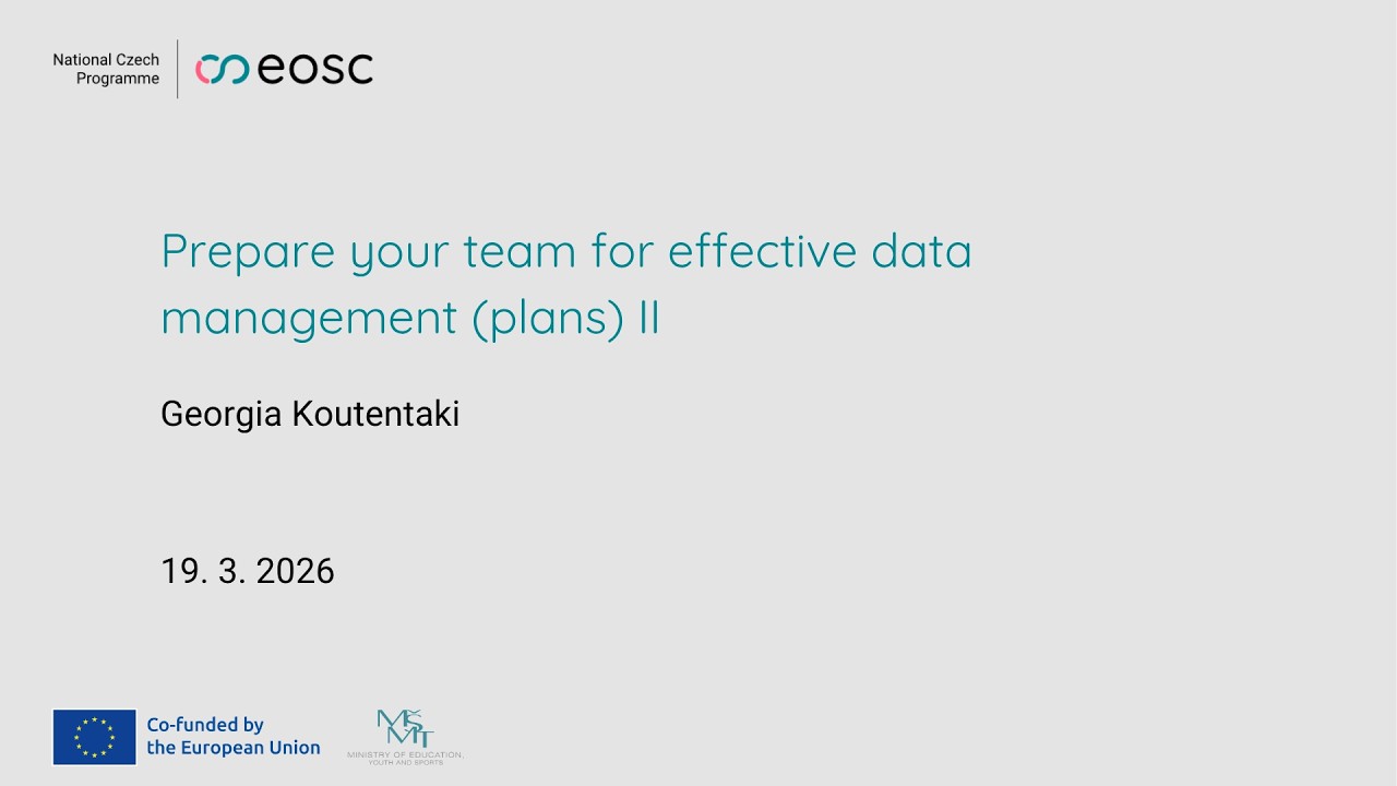 Prepare your team for effective data management (plans) II