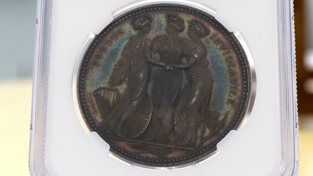Lot 495 TAISEI AUCTION2023 GeorgeⅢ The Three Graces Silver Proof Crown Pattern NGC PF65