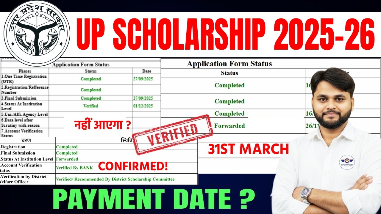 UP Scholarship 2025-26 Payment Big Update | UP Scholarship Payment 2025-26 Kab Aayega?