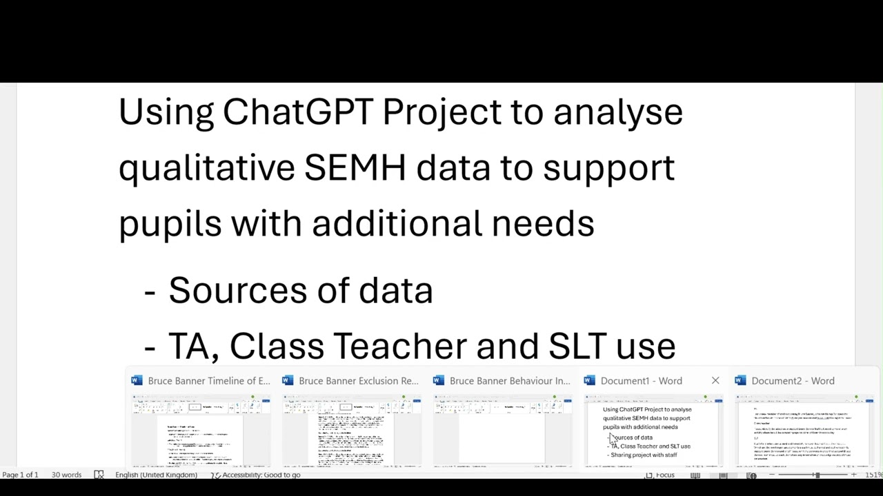 How ChatGPT Projects can analyse qualitative SEMH data & support pupils with additional needs