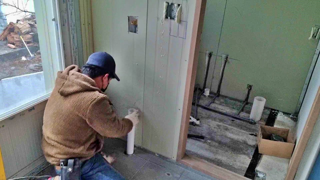 판넬 화장실및 현관 비가림 내부공사.//making a small toilet