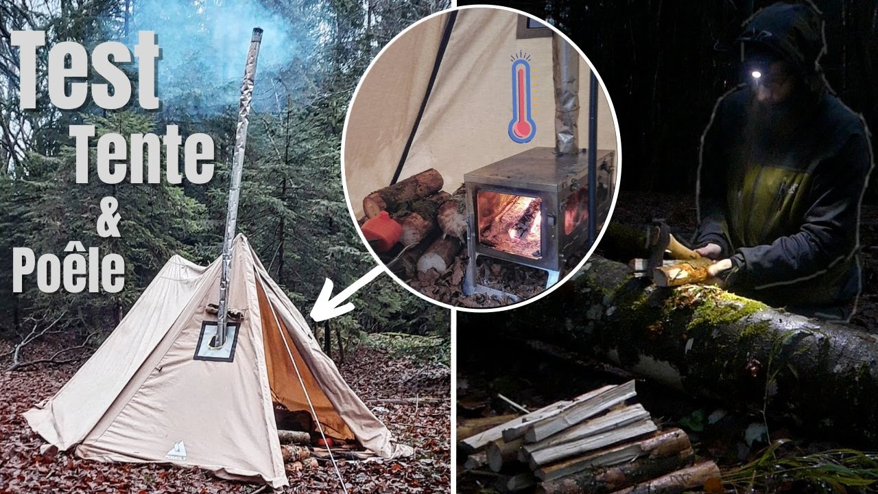 Une NUIT en FORÊT sous la PLUIE dans une TENTE POMOLY | BIVOUAC BUSHCRAFT