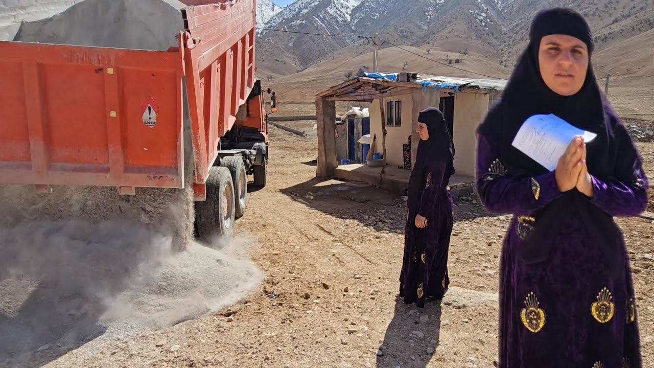 A single woman, a truckload of sand, a difficult life.