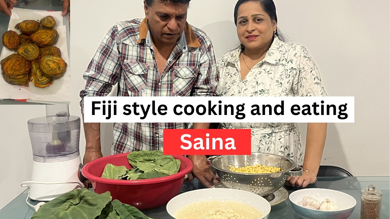 Fiji style cooking and eating saina