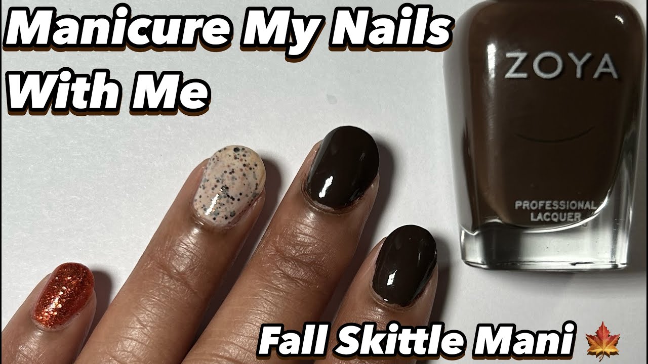 FALL SKITTLE MANI 🧡🍁 | Mani With Me