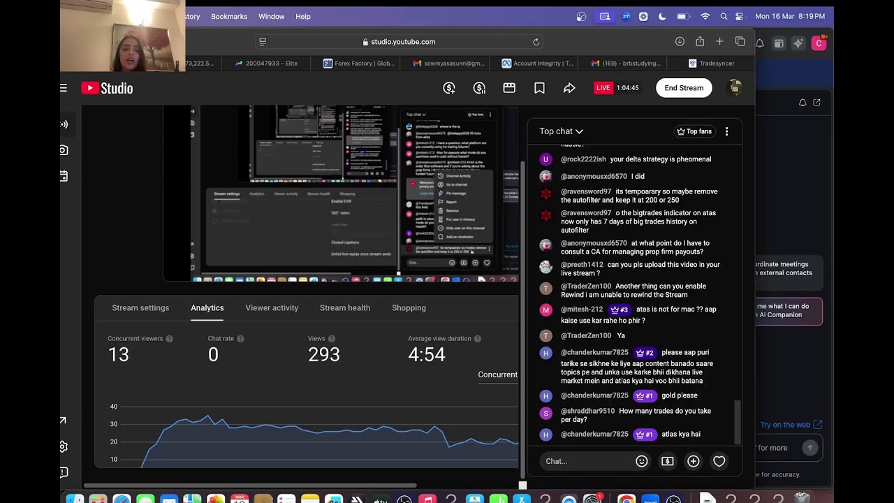 16 march 2026 Live trading ES