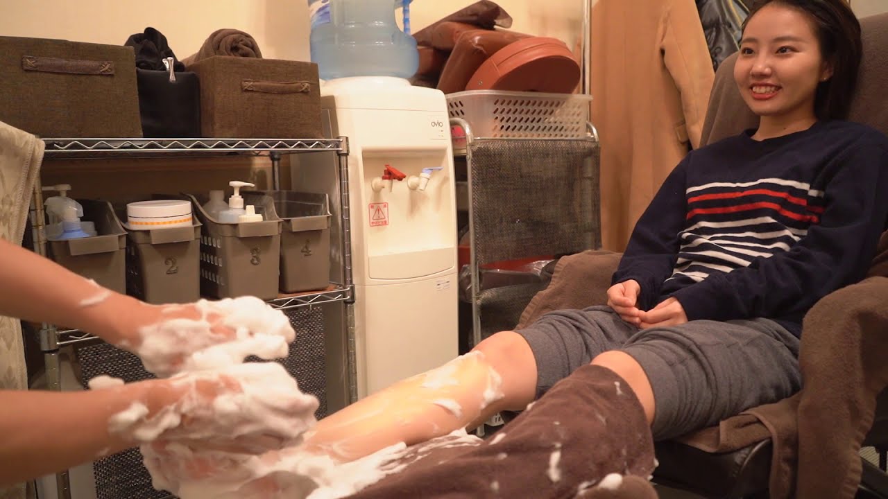 お疲れの足裏を泡足つぼでほぐして全身スッキリしました。からだ工房名古屋 Japanese foam foot massage ASMR