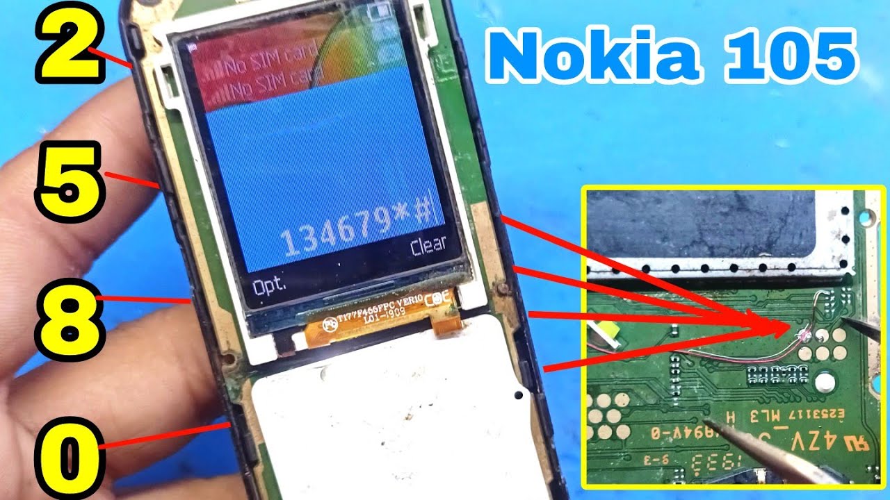 Nokia 105 Keypad 2,5,8,0 Not Working | Nokia 105 Keypad Buttons Jumper Solution