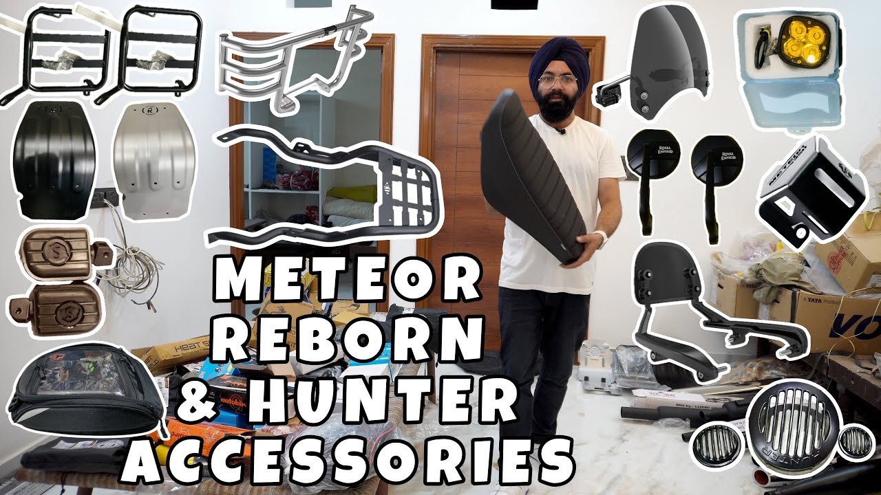 Accessories for Royal Enfield Meteor, Hunter, Reborn, Classic & Standard #meteoraccessories #hunter
