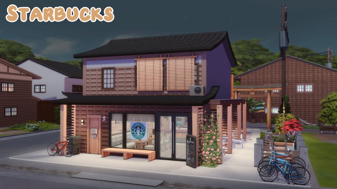 Starbucks + Tiny Apartment 🏠🥐☕  | The Sims 4 | No CC - Gallery Art Used | Stop Motion Build