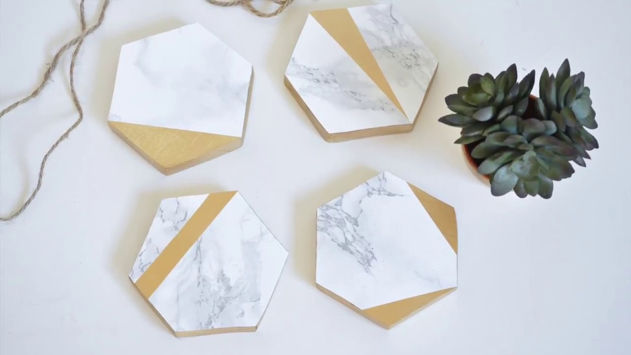 How to make gold and faux marble coasters