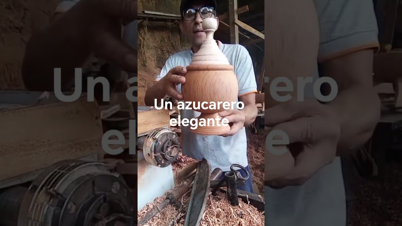 azucarero elegante artesania en madera
