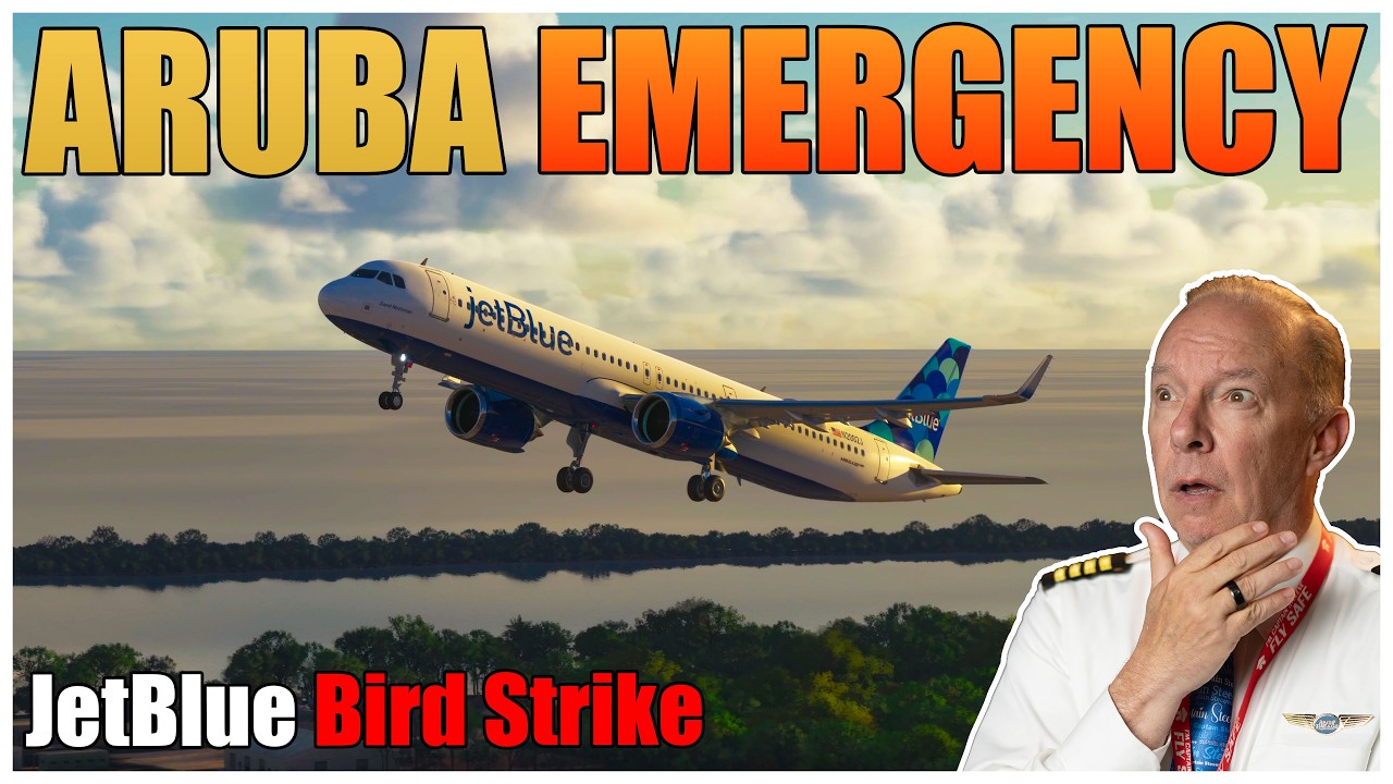 Рейс JetBlue 158 столкнулся с птицами после вылета из Арубы