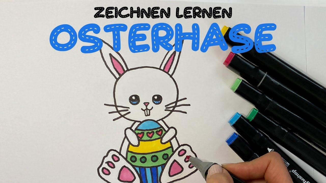 EINFACH EINEN OSTERHASE ZEICHNEN  🐰 I Schritt für Schritt Kinder 4+ Jahre Alt