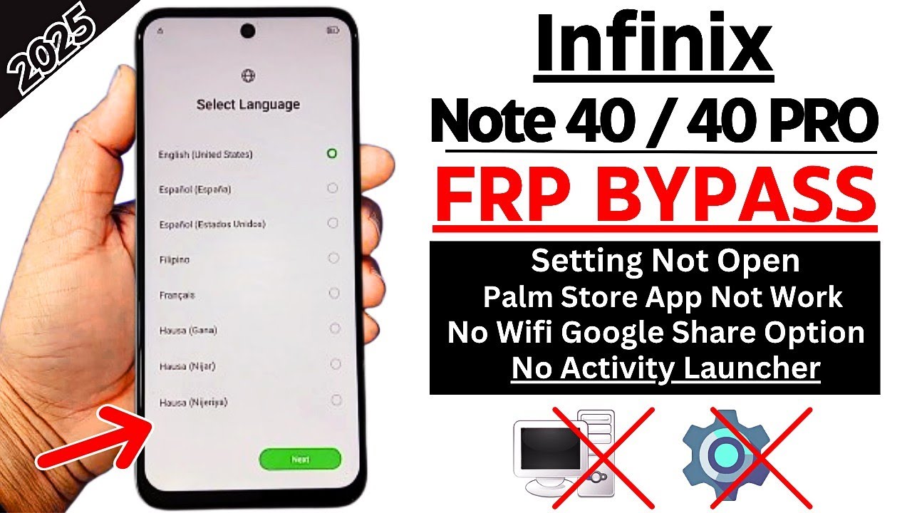 Infinix Note 40 | 40 Pro : Google/Frp Bypass Android 14 Without PC | No Palm Store 2025 Easy Method