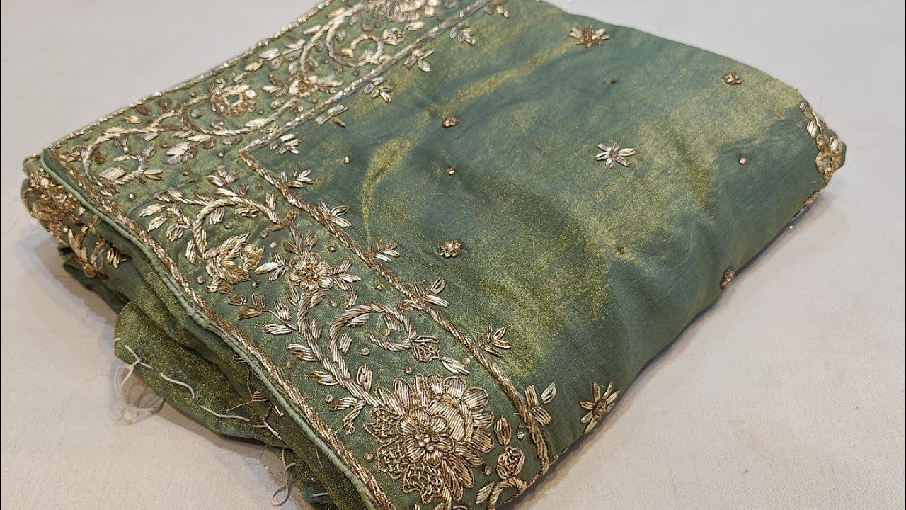 Latest Zardozi Saree with Embellished Blouse.Pure Zardozi.