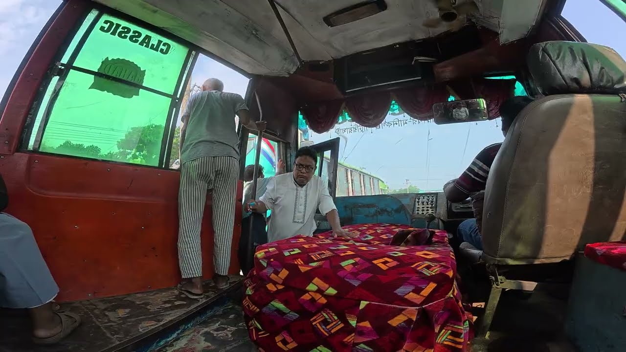 Chaotic Local Bus Journey Through the Busy Streets of Bangladesh