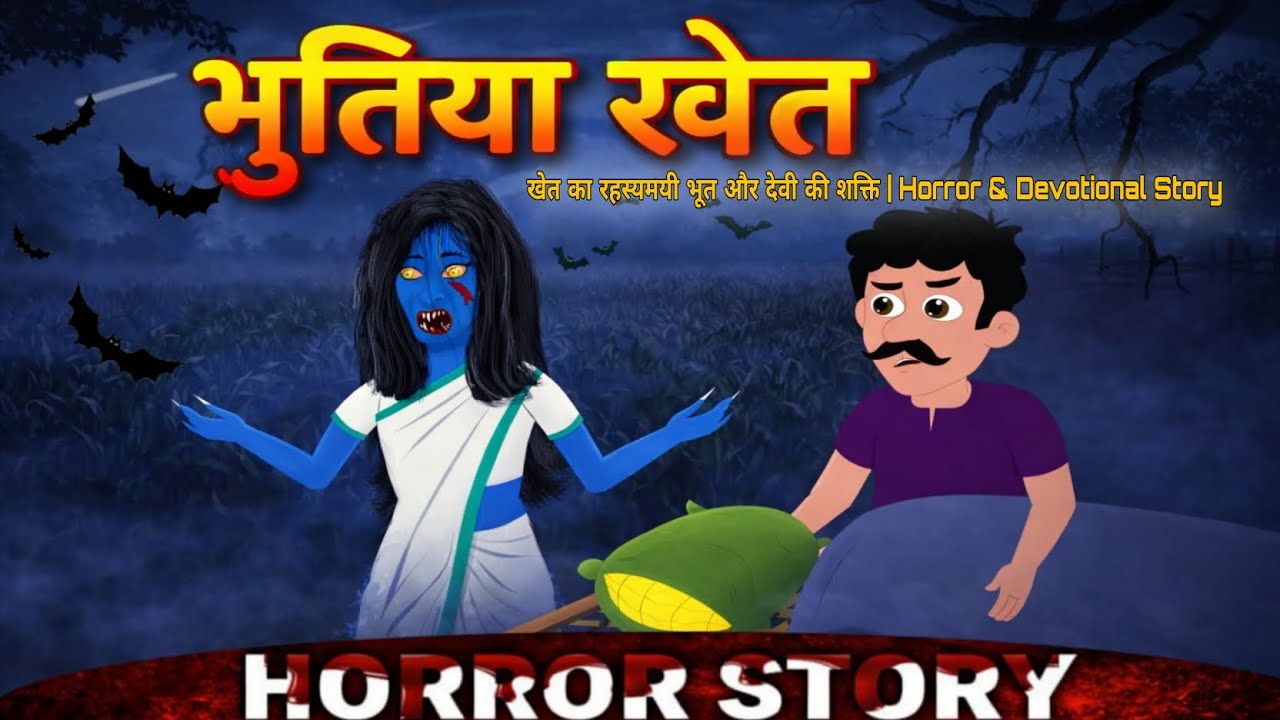  खेत का रहस्यमयी भूत और देवी की शक्ति | Horror & Devotional Story | #hindikahanian #cartoon 