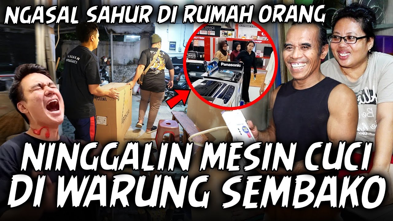 SUBUH2 BAIM PAKE MASKER DIKIRA RAMPOK..  IBU WARUNG KETAKUTAN SAMPE BANGUNIN KELUARGA BESAR..