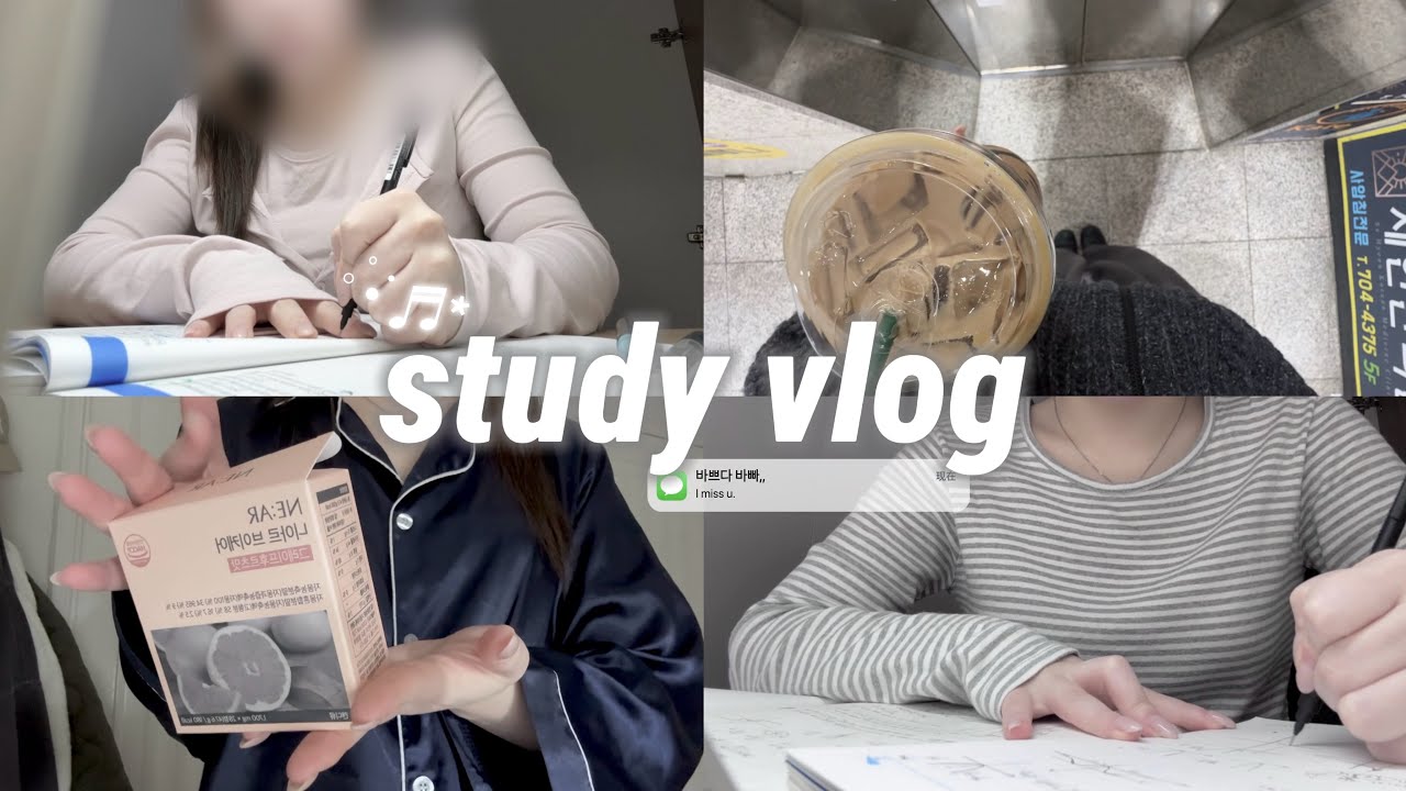 study vlog | 예비 반수생？ 공부 브이로그 | 07•니아르 브이케어🪽• 공부자극
