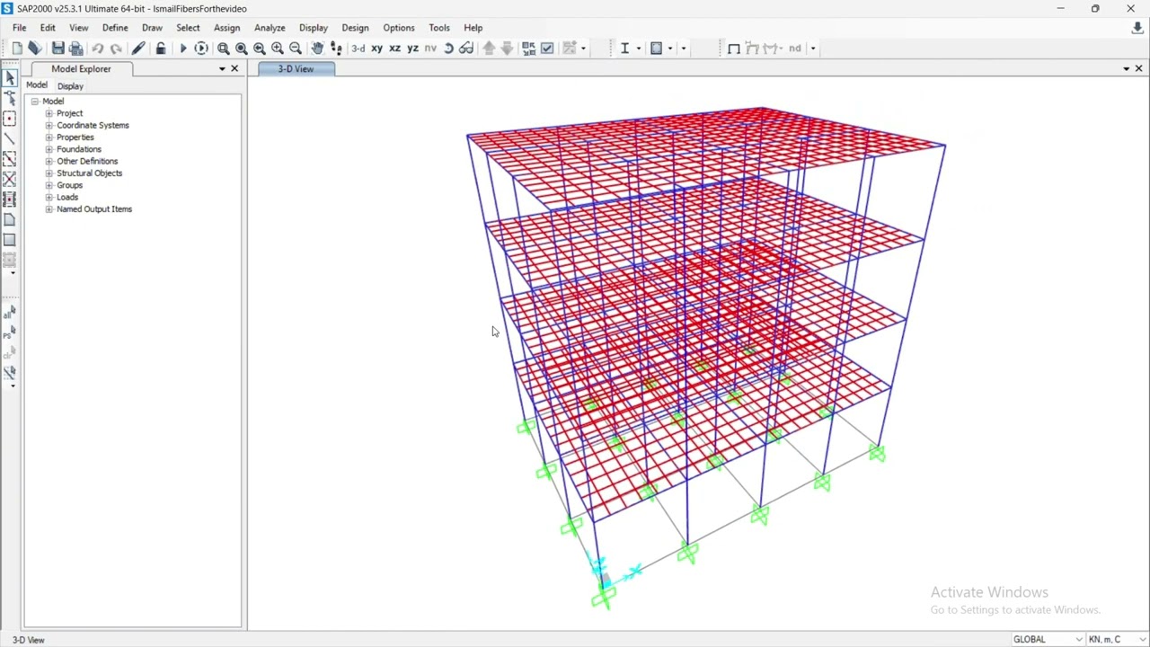 Checking the results and adding the dampers (Sap2000)