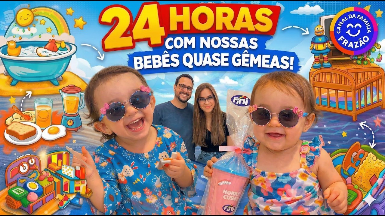 24 HORAS COM BEBÊS QUASE GÊMEAS 👶👶 | Rotina Real de Pais de Duas Bebês!
