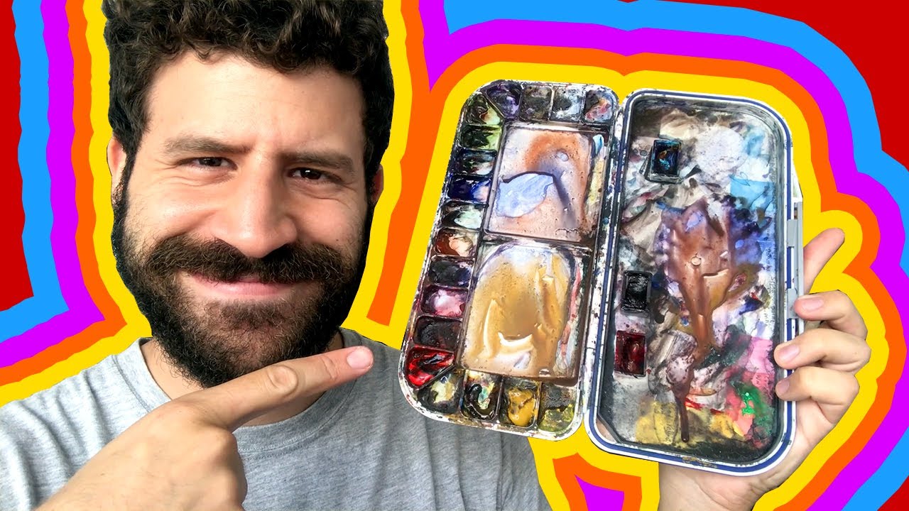 Грязная палитра акварельных красок? Вот почему она ПОТРЯСАЮЩАЯ!