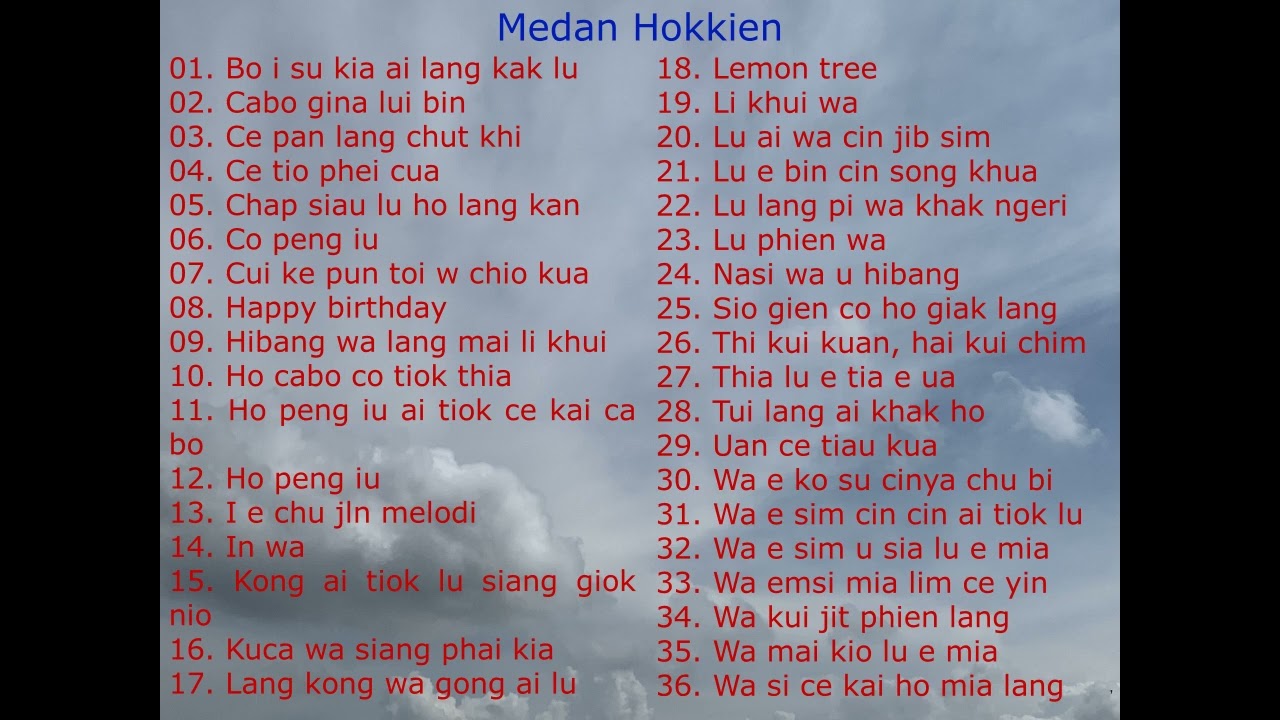 medan hokkien song