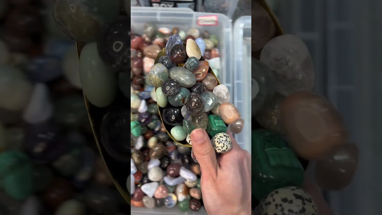 Spheres, Tumbles and butterfly confetti for Priscilla💗 #crystals #crystalshop #crystalconfetti