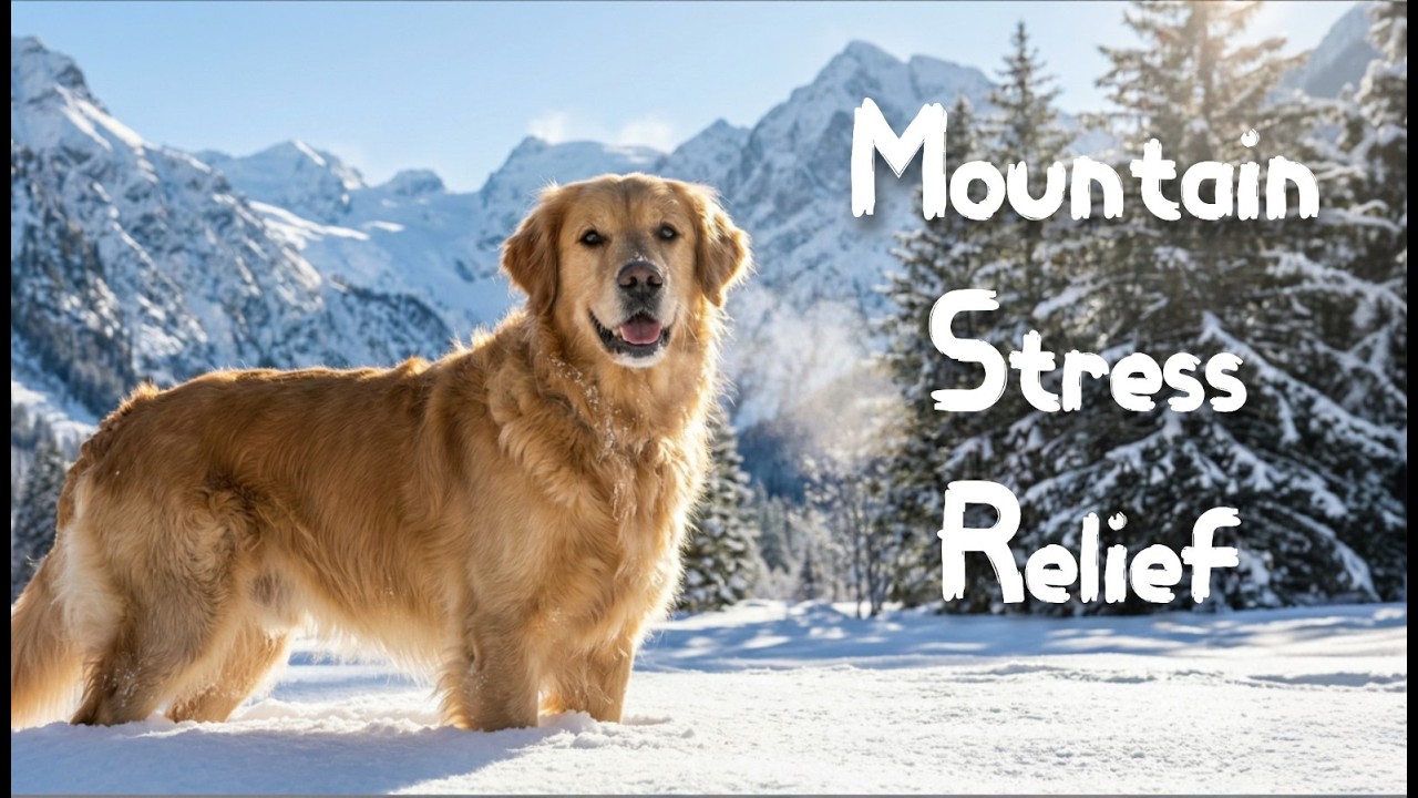 Snowy Alps Labrador Walk | Relaxing Music for Stress Relief & Deep Sleep