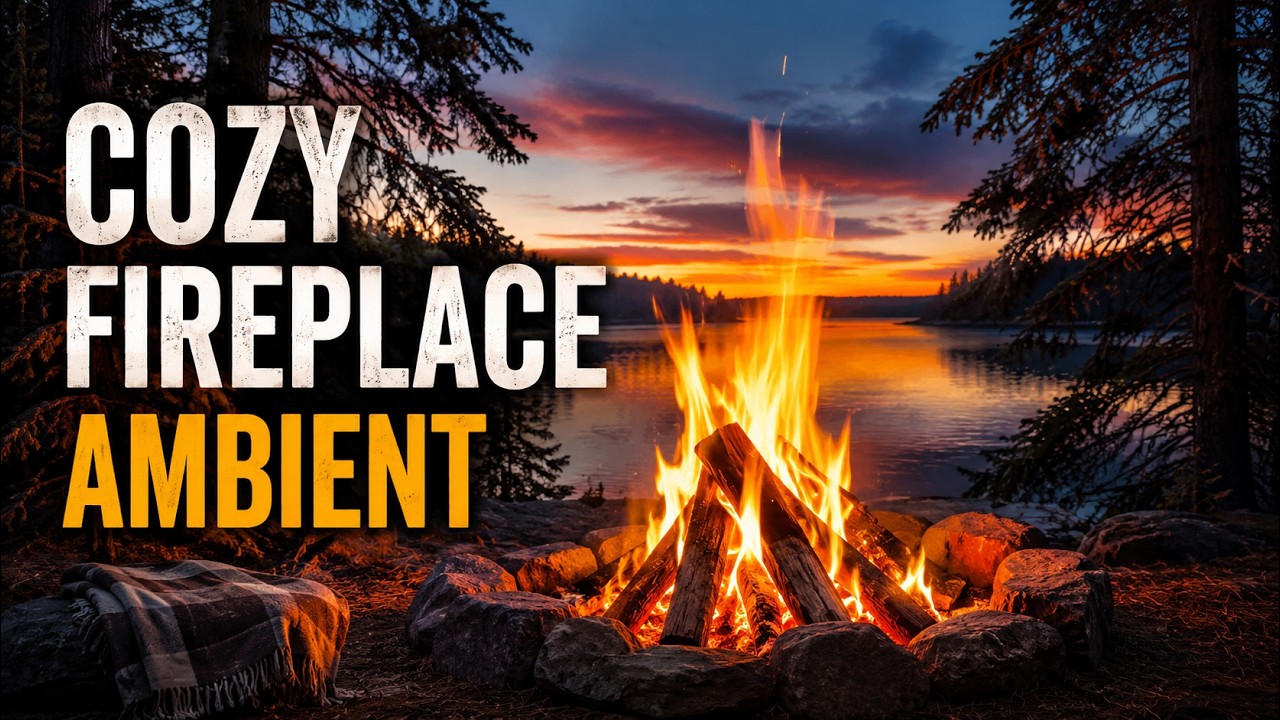 99% Will Relax Here 🍂🔥 Cracking Bonfire by Winter Lake at Sunset