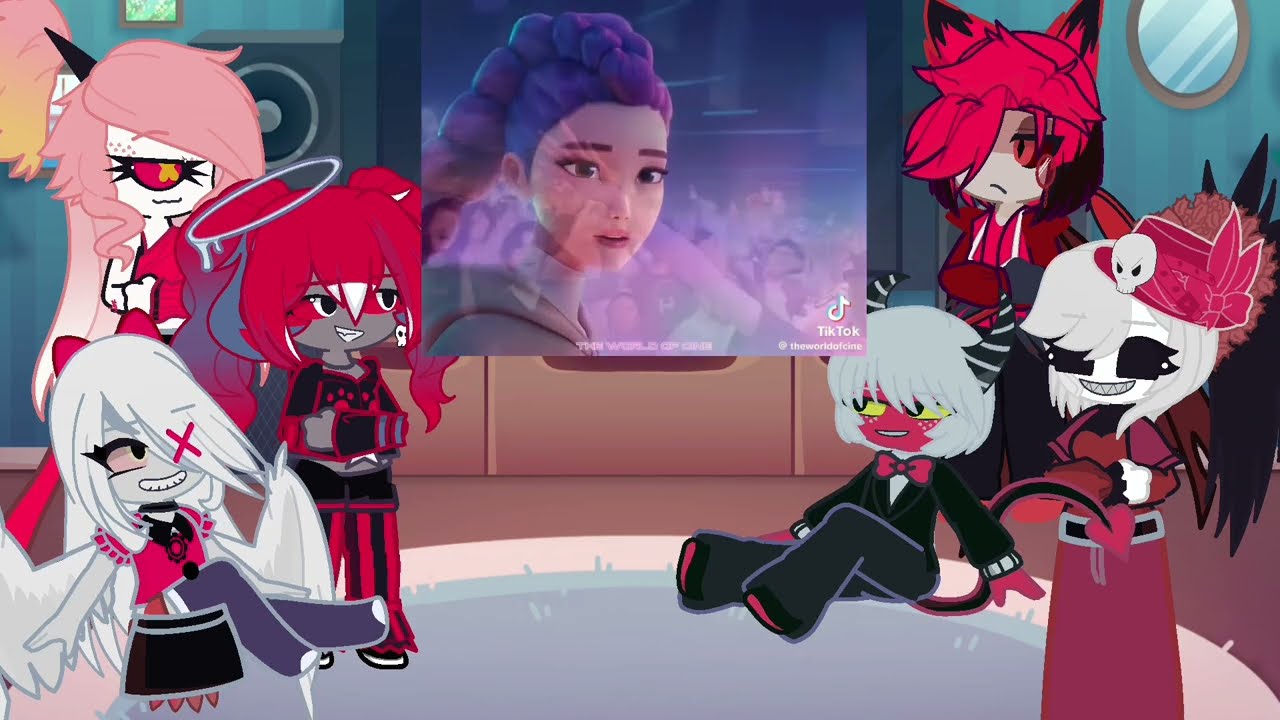 Hazbin Hotel Angels react to rumi | K-pop demon hunters | Lucifer | Charlie | Gacha life 2 | part 3