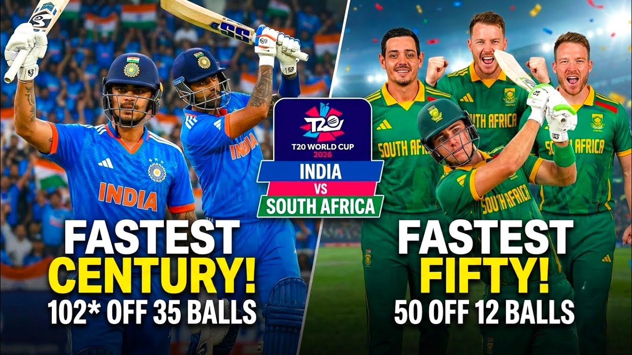 UNREAL HITTING! 🤯 Ishan Kishan's Fastest Century 102*(35) | IND vs SA T20 World Cup 2026 Highlights