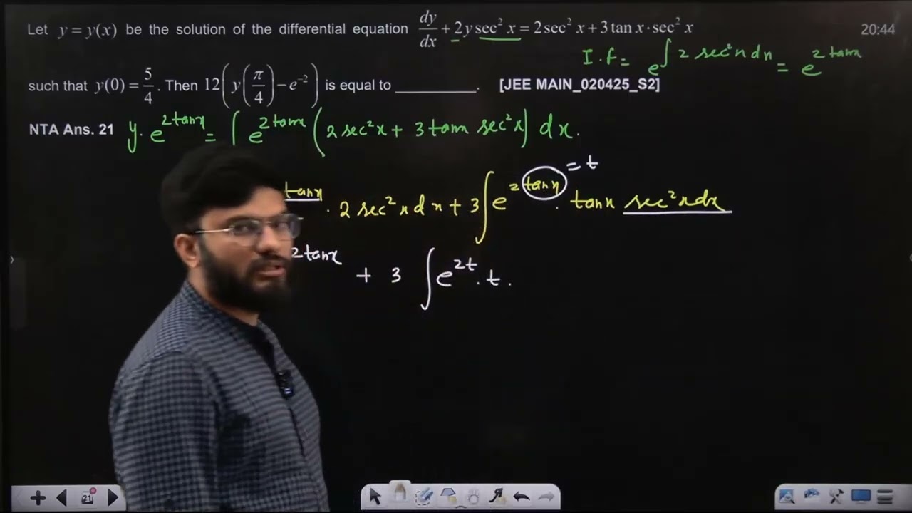 be the solution of the differential equation 02 APR 2025 SHIFT-2 JEE MAIN PYQ