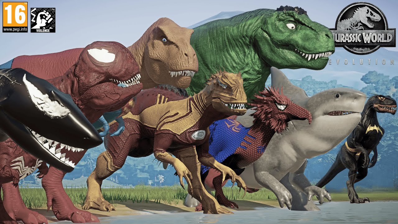ALL Modded Dinosaurs Battle in Jurassic World |Dinosaur Pro 8 Skin Pack Showcase|