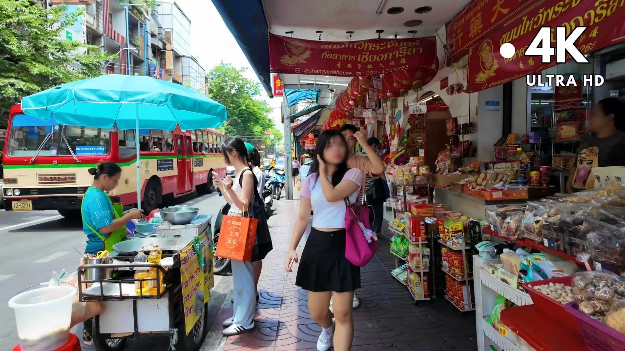 [4K UHD] Walking Charoen Krung Road Bangkok, Thailand | Wat Mangkon to Sam Yot