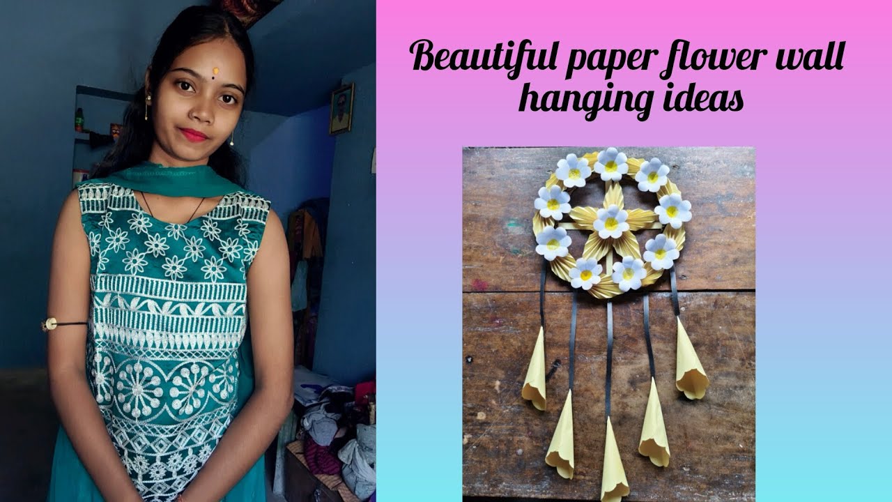 Beautiful paper flower wall hanging ideas|| wall hanging ideas|| wall decor 