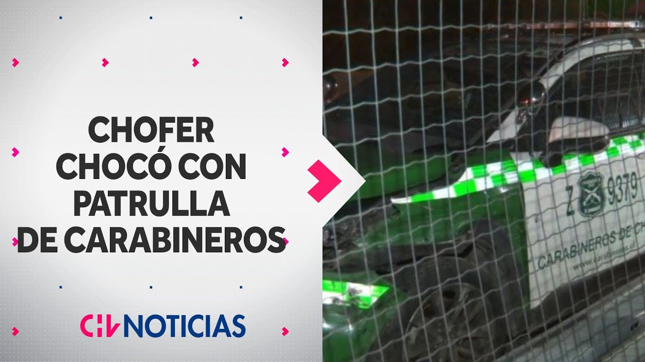 Conductor fue detenido tras chocar patrulla en Pudahuel: 3 carabineros y un civil resultaron heridos