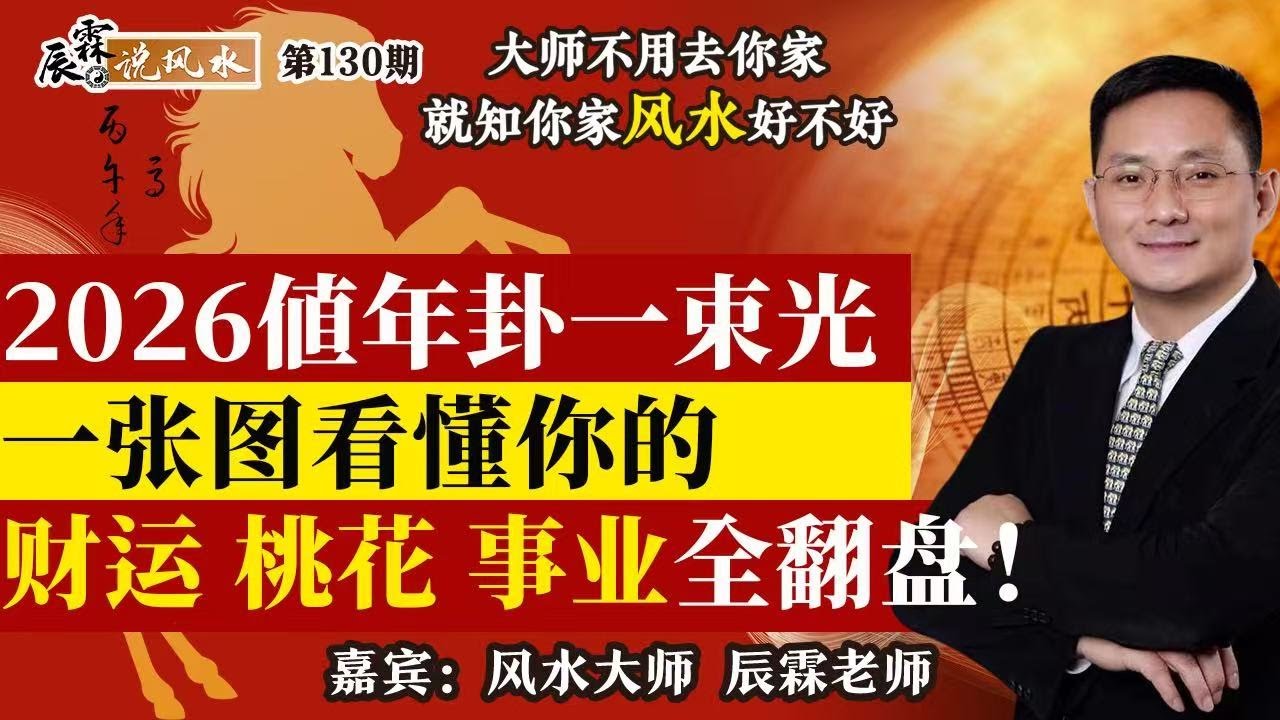 2026 值年卦一束光：一张图看懂你的财运、桃花、事业全翻盘！《辰霖说风水》大师不用去你家 就知你家风水好不好 20251114