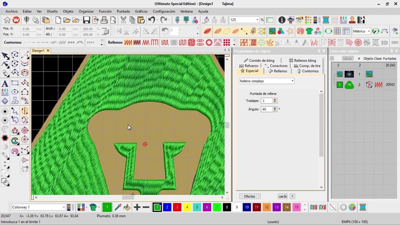 TUTORIAL WILCOM 4.2 HERRAMIENTA RELLENO COMPLEJO
