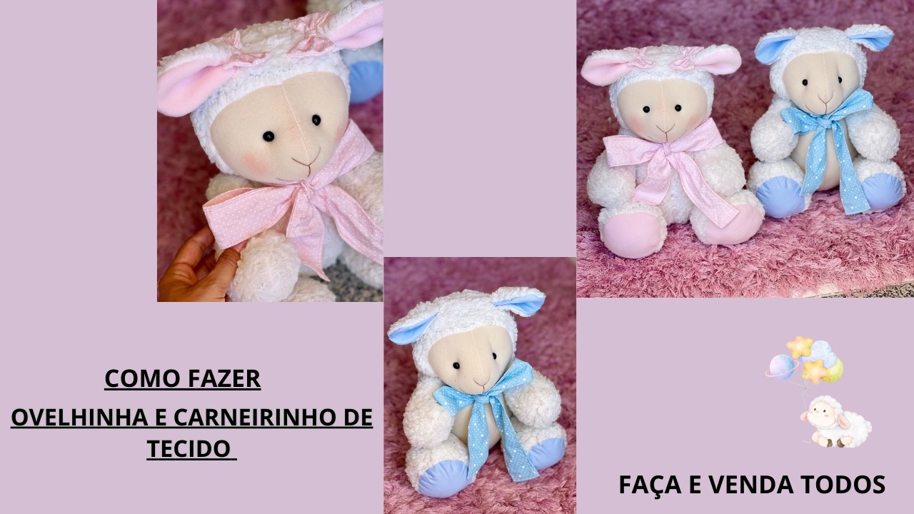 Como fazer ovelhinha e Carneirinho de tecido