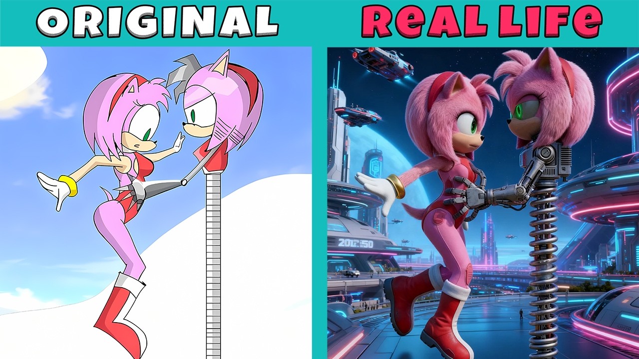 Amy Gets Knocked Out by Rusty Rose in Future! Part 4 | Sonic Original vs Real Life | Sonic Animation