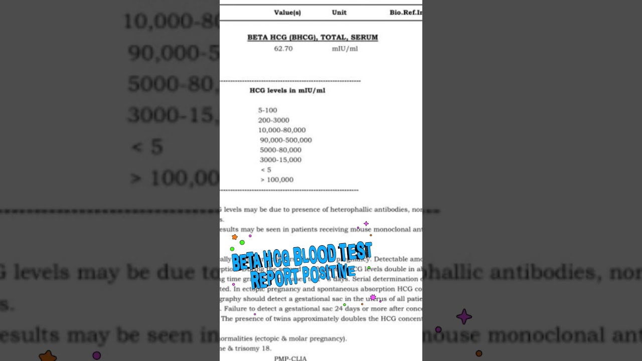 Beta hcg blood test report positive #positivepregnancytest #shortvideo