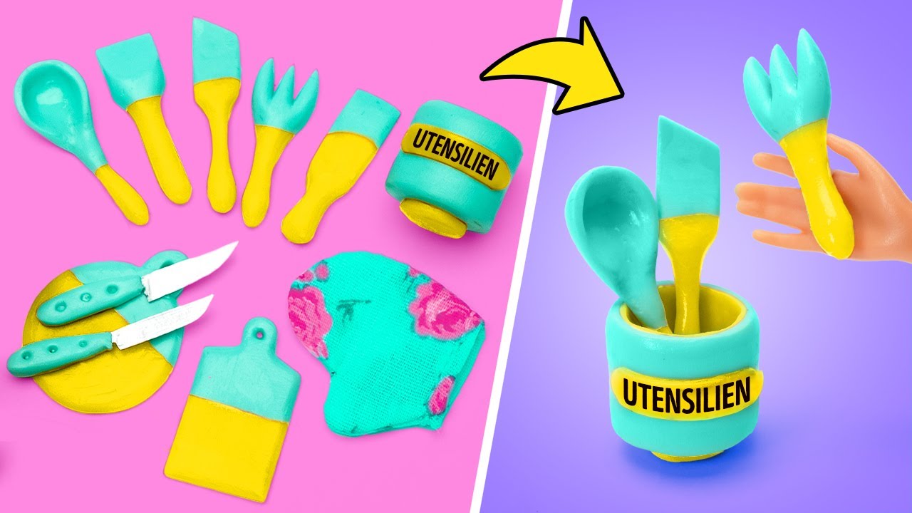 Die perfekte Puppenküche! Miniatur-Küchenutensilien & Ofenhandschuh